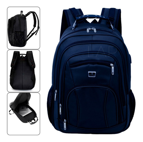 Mochila escolar Outrass Mochila Resistente Multi Utilidades Escolar Urbano cor azul-escuro  design lisa 35L