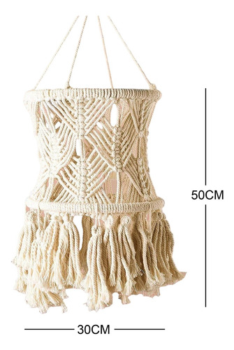 Macrame Lamp Shade Bohemian Hanging Light Cover Estilo B