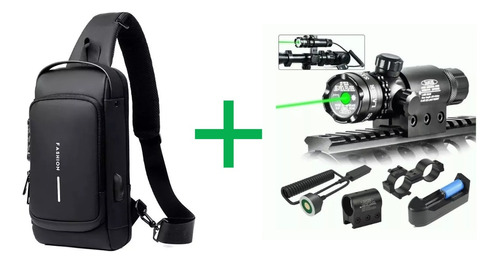 Mira Laser Verde Rifle Tactic Montura Picatinny + Regalo 