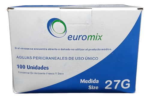 Equipo Pericraneal Aguja Butterfly Mariposa 27g X 100 Un.