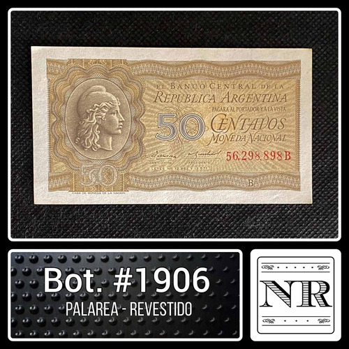 Argentina - 0.50 $ M$n - Año 1955 - Bot. #1906 - P | R