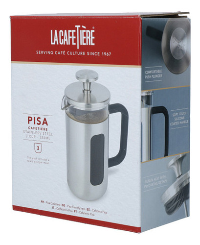 Cafetera Pisa Embolo Prensa Francesa La Cafetiere 3 Tazas Color Inox