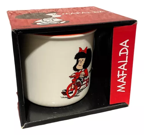 Taza Grande Para Cafe Diseño Mafalda Frases Porcelana 350 Ml Color Aqua