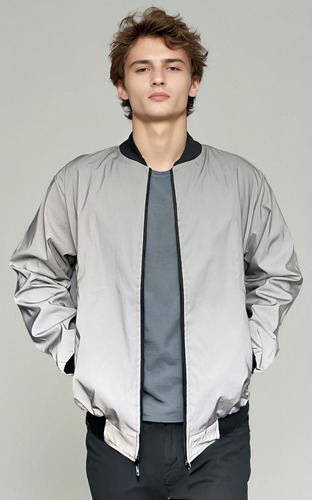 Chaqueta Bomber Reflejante Rompe Vientos De Alta Visibilidad