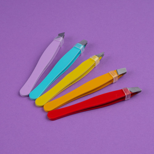 Miniso Set Pinzas Para Cejas Rainbow Acero Inoxidable 5 Piez