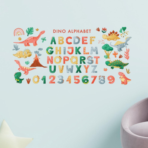 De Pared Con Alfabeto De Dinosaurio, Para Pared, Despegar Y