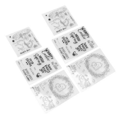 Tarjeta Combinada Clear Stamps De 6 Hojas Con Impresión Reci