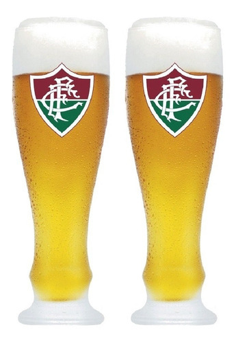 2 Copos De Cerveja Fluminense Festa 120 Anos 670 Ml De Vidro Cor Transparante