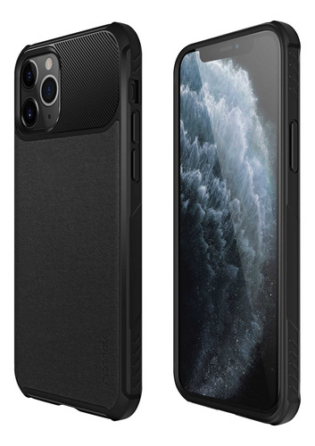 Capa Carbon Para iPhone 11 Promax Preta Geonav Cor Preto Liso