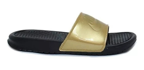 Sandalias Nike Negra Con Dorado Mujer Benassi
