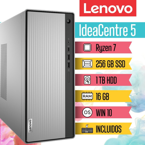 Torre Lenovo Ideacentre Ryzen 7-4700g 16gb 256gb 1tb Win10