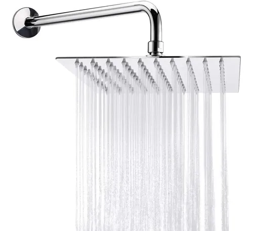 comprar Bex Regadera Cuadrada de 20x20cm ducha Con Brazo 50cm en acero inoxidable plateado