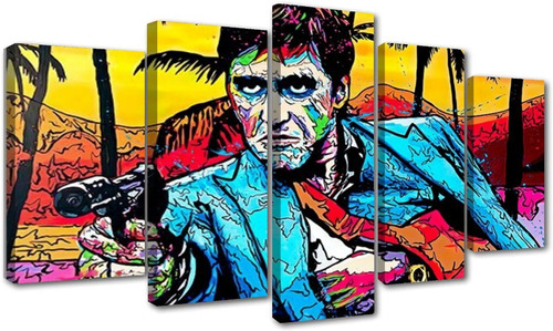 5 Cuadros Decorativos Scarface Tony Montana Pop Art Colorido