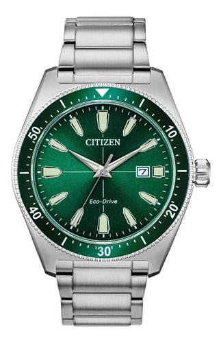 Citizen Brycen Ecodrive Green Dial Aw1598-70x Color de la correa Gris Color del bisel Gris Color del fondo Verde