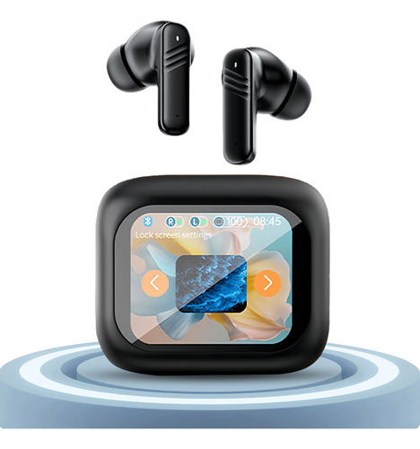 Fitpolo LX10 Audífonos In-ear Bluetooth TWS Negro con Luz LED, Cancelación de Ruido y Estuche de Carga