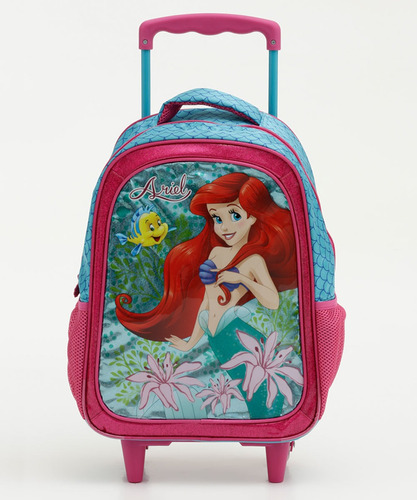 Mochila Infantil Escolar Rodinha Pequena Sereia Ariel Xeryus