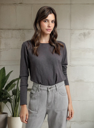 Polera Mujer Manga Larga De Algodón Orgánico Froens