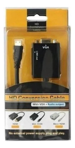 Cabo Adaptador Conversor Hdmi Para Vga Com Saída P2 Áudio