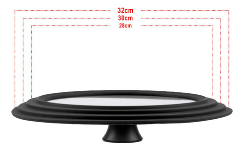 Cubre De Vidrio Resistente Al Calor Negro_34cm