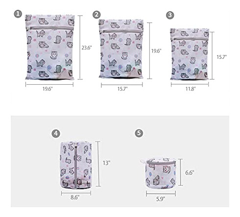 Bolsas De Lavandería De Malla, Juego De 5 Bolsas De Lavander