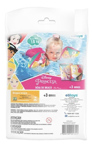 Boia De Braço Infantil Princesas 18x14 Rosa Etitoys Dyin-001