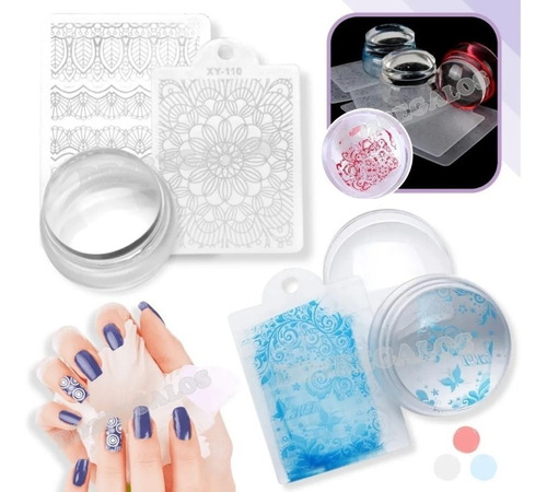 Sello Cristal Silicona Transparente Stamping + 2 Placas