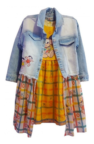 Imagem 4 de 6 de Jaqueta Jeans Turma Da Mônica Mon Sucré Brincadeiras 20004