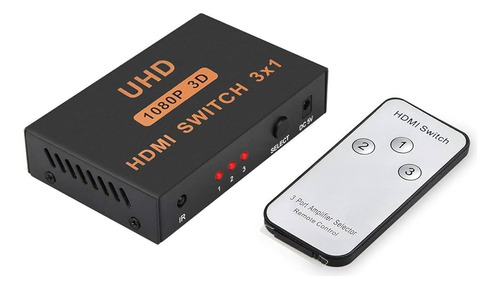 Switch Hdmi 3x1 Uhd 1080p 3d + Control Remoto