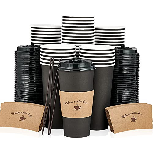 50 Pack 20 Oz Paper Coffee Cups, Drinking Cups For Cold...