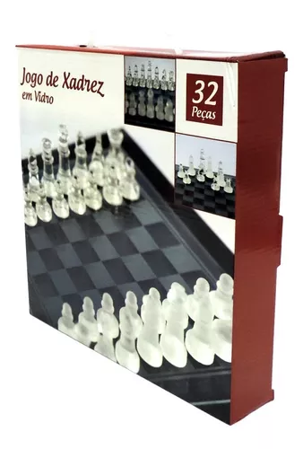 Jogo de Xadrez Luxo com Tabuleiro em Vidro 34 x 34 cm 32 Peças Preto e  Branco Dragões – Bilharmais®