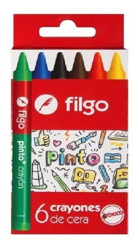 Crayon Crayones Ceritas Ceras Filgo Pinto X 6 Colores