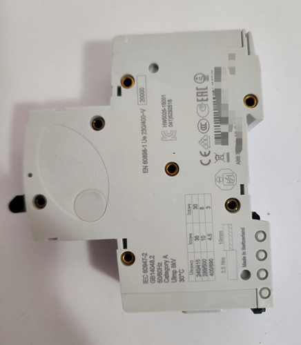 Interruptor Automatico 1p 20a Cur C 36ka Abb 2ccs891001r0204