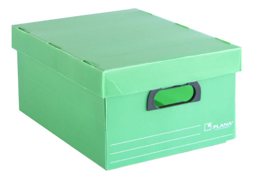 Caja Archivo Plastico Con Tapa 40x30x19,5 Calidad Plana X 3 Color Verde