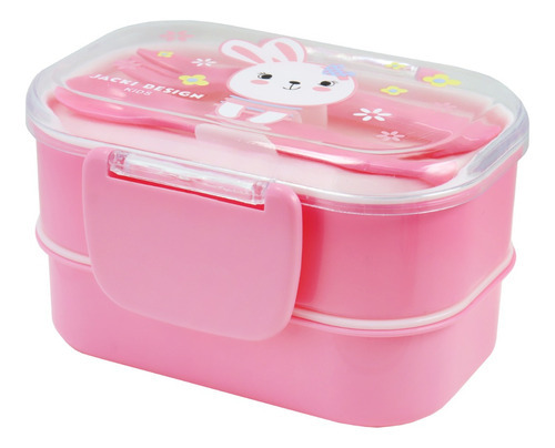 Pote P/ Lanche De 2 Andares Infantil Bebê 400ml Cor Pote Para Lancheira Rosa