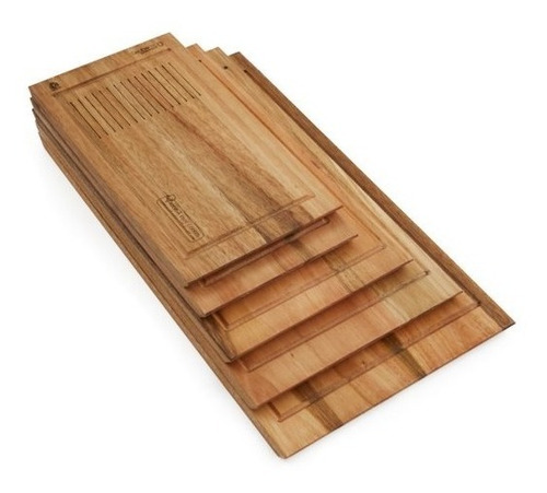 Imagen 2 de 8 de Tablas Para Asado X 5 Unidades Block De Madera Capibara