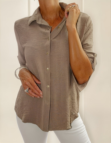 Camisa Crepé Mujer 3/4 Alzamangas Chiara Diffusion