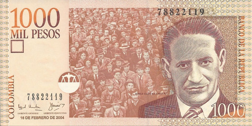 Colombia 1000 Pesos 16 Febrero 2004