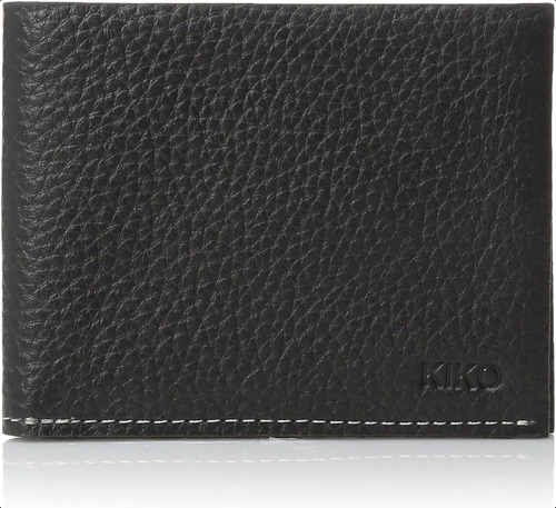 Kiko Leather Cartera Cuero Clásica Hombre Negro