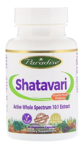 Paradise Herbs Orgânico Shatavari 60 Cápsulas Vegetais Eua