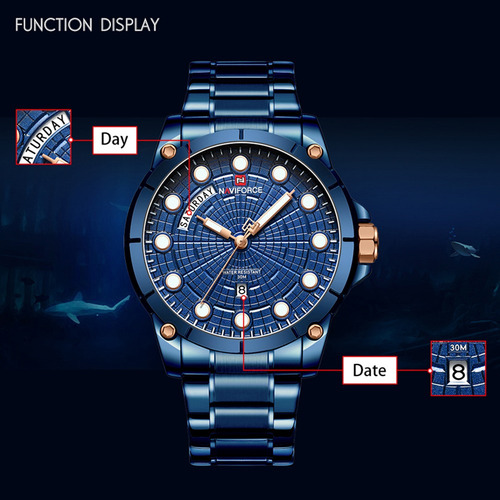 Naviforce Nf9152 Homens Marca Relógio De Quartzo Luminoso M