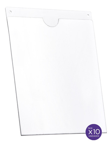 Imagen 1 de 10 de Porta Hojas A4 Sobre Pared | Pet Tipo Acrílico | X 10 U.