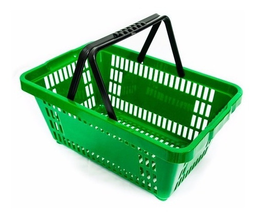 10pc Cesta Plástica Reforçada Cestinha Supermercado E Lojas Cor Verde