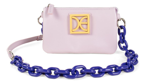 Cartera Cloe Para Mujer Grande Rubber De Monograma Con Asa Color Lila