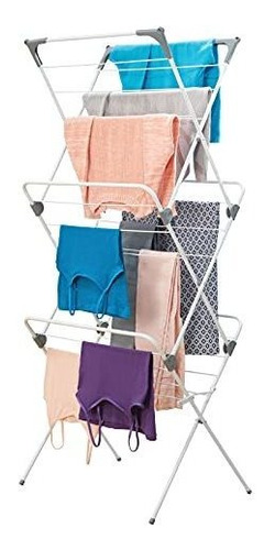 Mdesign Tall Vertical Foldable Laundry Drying Rack - Compact