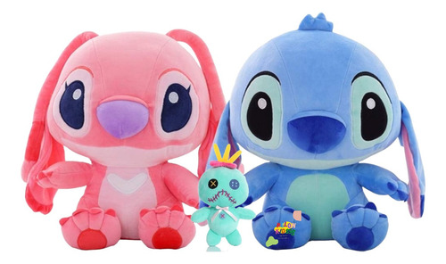 Hermoso Peluche X2 Lilo Stitch Y Angel  30 Cm  + Scrump