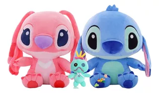 Hermoso Peluche X2 Lilo Stitch Y Angel 30 Cm + Scrump