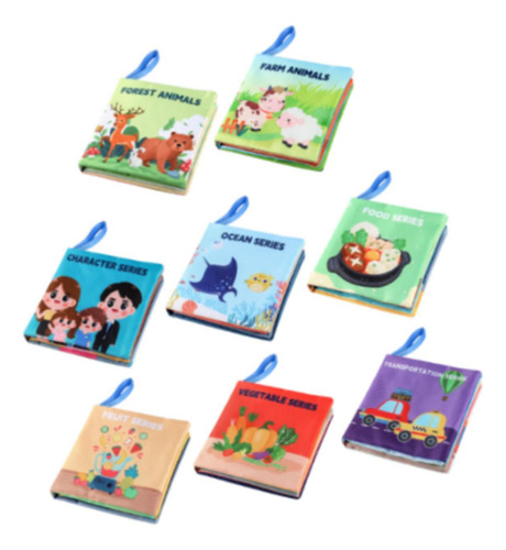8 Libros Suaves Para Bebés, Juguetes 11,5 X 11,5 X 2 Cm