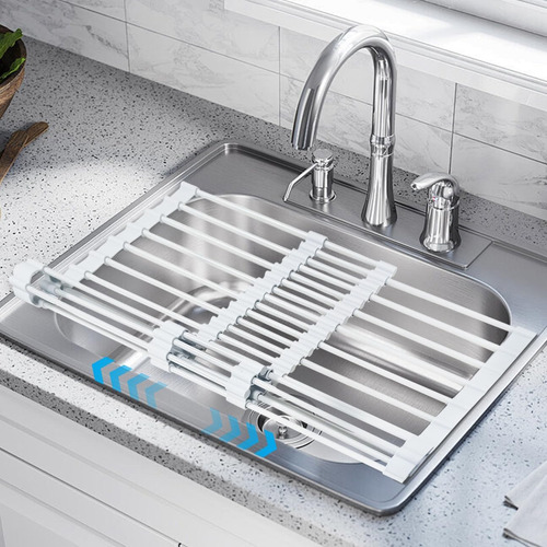 Escurridor De Platos De Silicona Que Se Enrolla Sobre El Fr