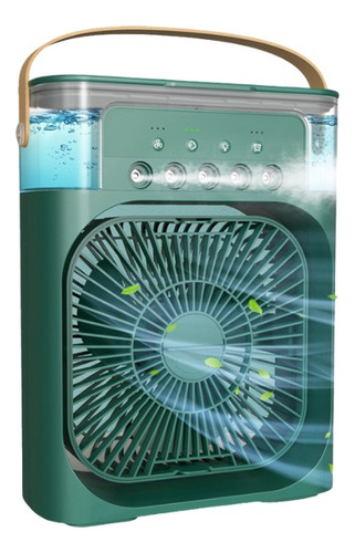 Ventilador Portátil De Mesa Mini Ar Condicionado Umidificado Cor Verde-escuro