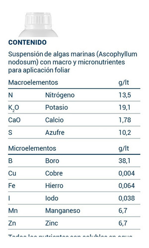 Wuxal Ascofol Extracto De Algas Marinas Macro Y Micro Nutrie